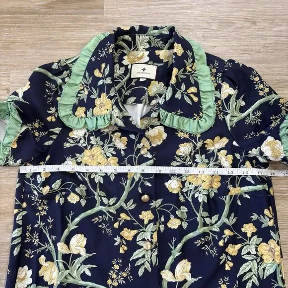 Tuckernuck Dress Womens Size XS Mini Short Sleeve Night Bloom Twiggy Chic - Picture 5 of 8